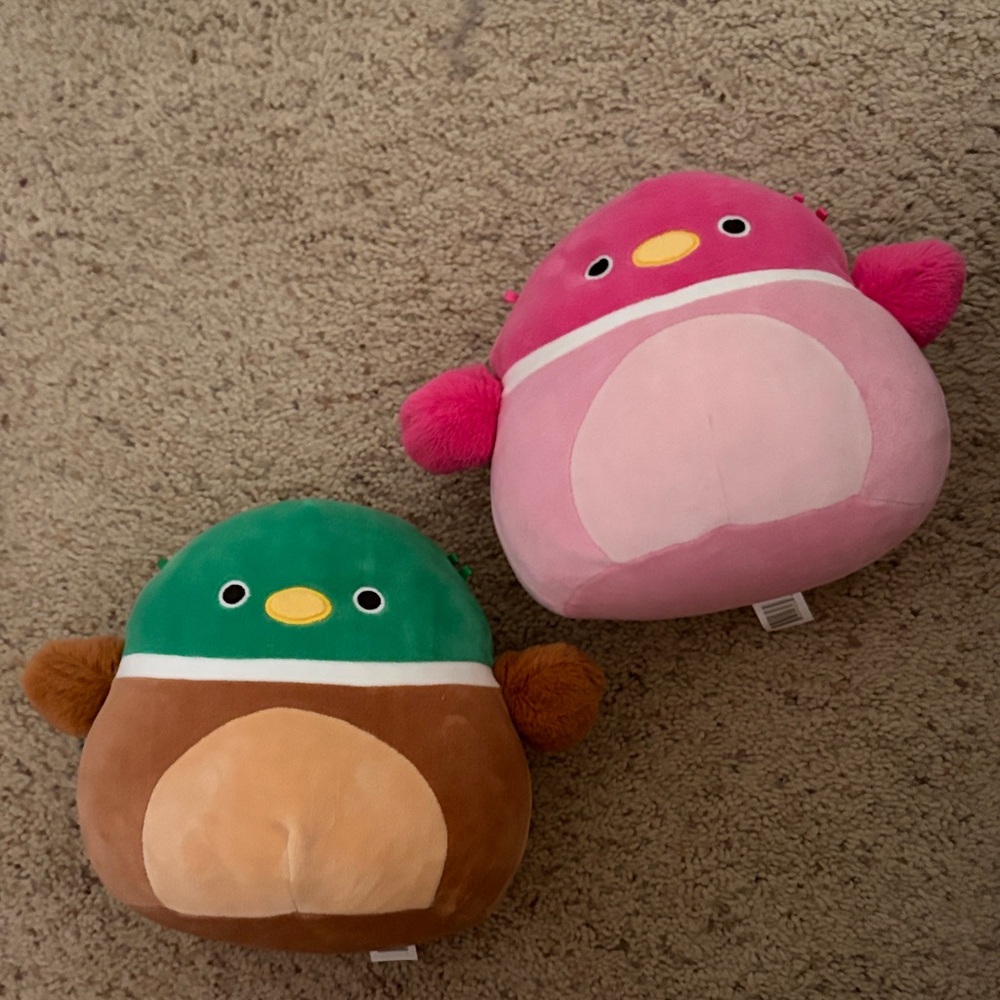 Squishmallows Plush Ducks Duo - Green and Pink
